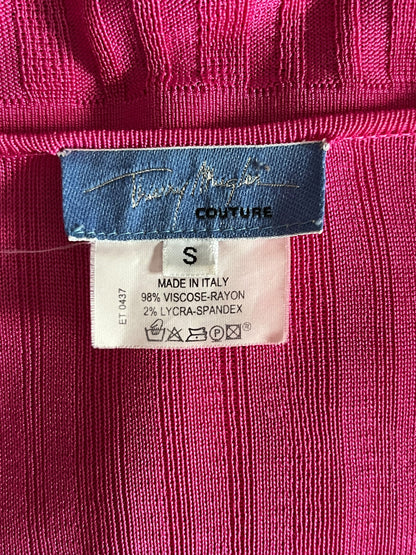 THIERRY MUGLER 1990s Fuchsia Ribbed Knit Top (S)