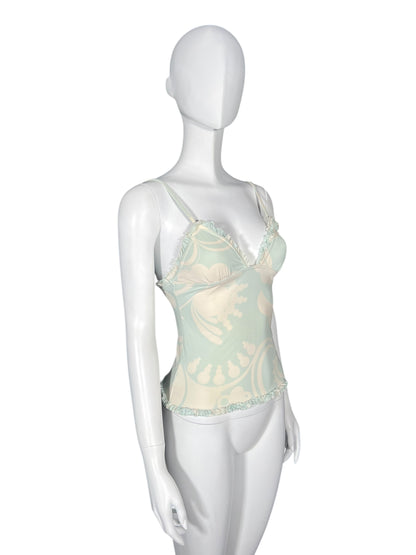 LOUIS VUITTON Pastel Printed Ruffle Trim Camisole (S)
