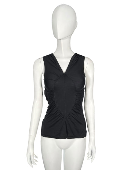 YVES SAINT LAURENT S/S 2003 Tom Ford Ruched Black Sleeveless Top (S)