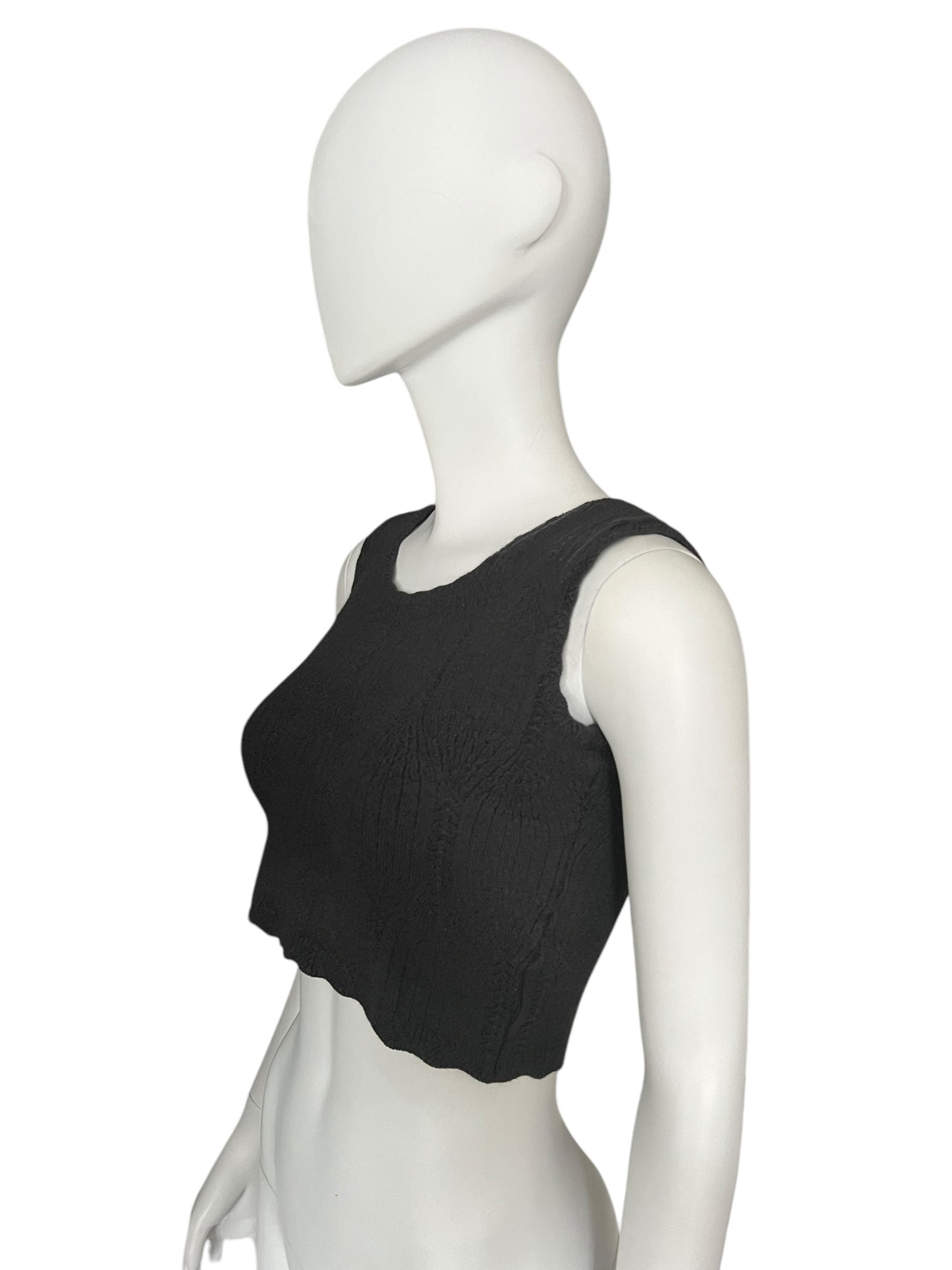 CHRISTIAN DIOR F/W 2000 Anthracite Cropped Knit Tank (XS-S)