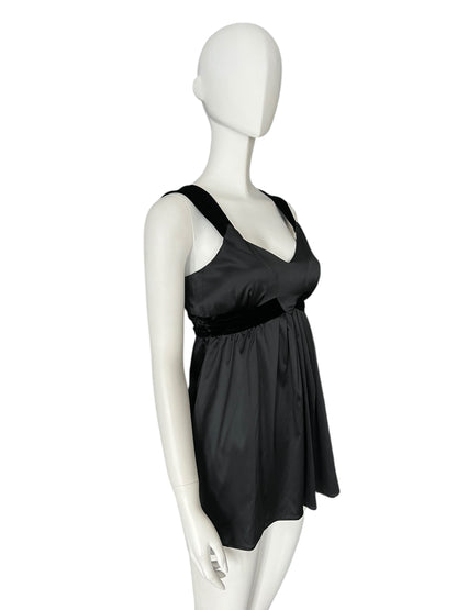 GALLIANO Black Empire-Waist Mini Dress (XS)