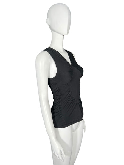 YVES SAINT LAURENT S/S 2003 Tom Ford Ruched Black Sleeveless Top (S)