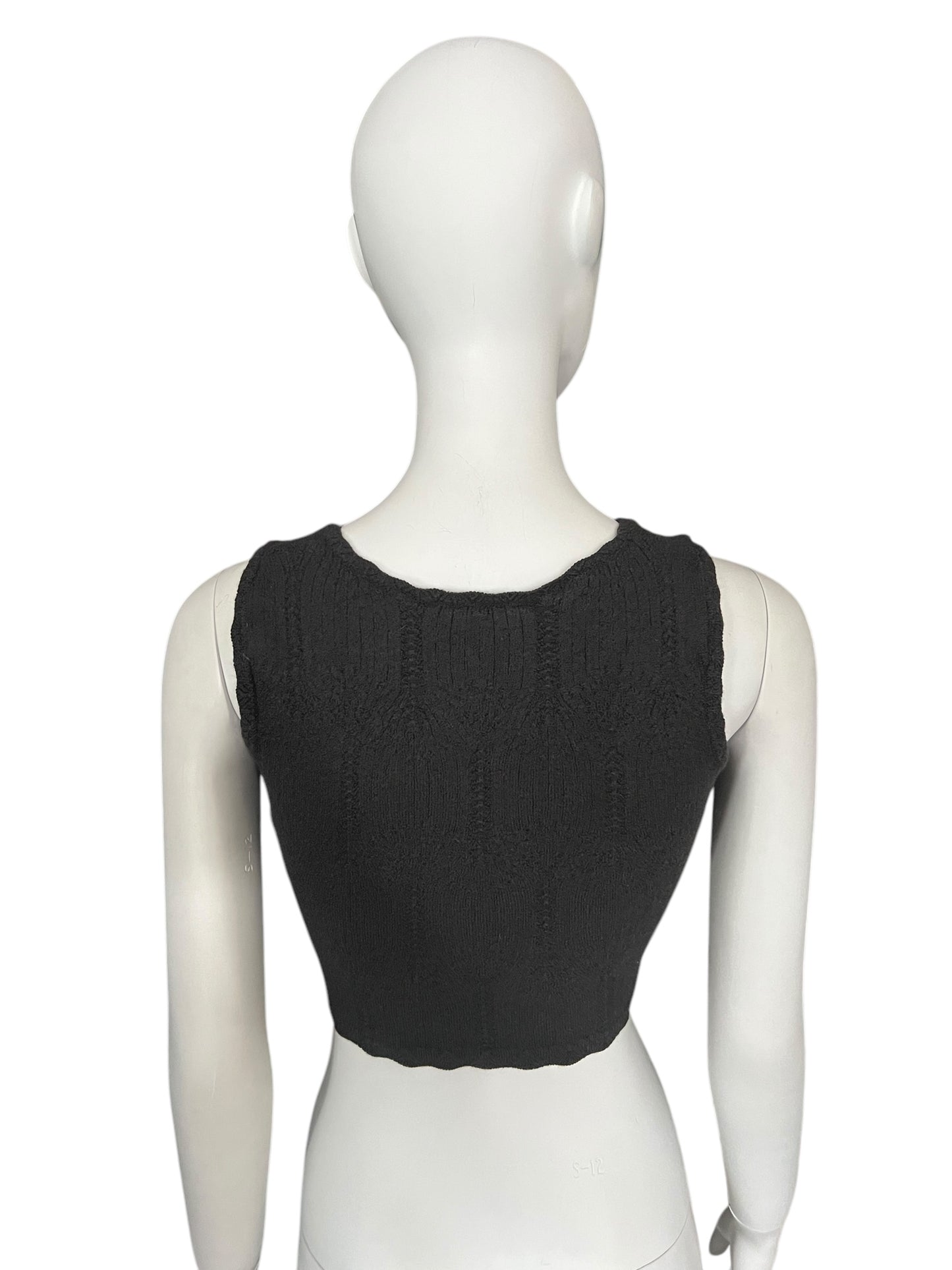 CHRISTIAN DIOR F/W 2000 Anthracite Cropped Knit Tank (XS-S)