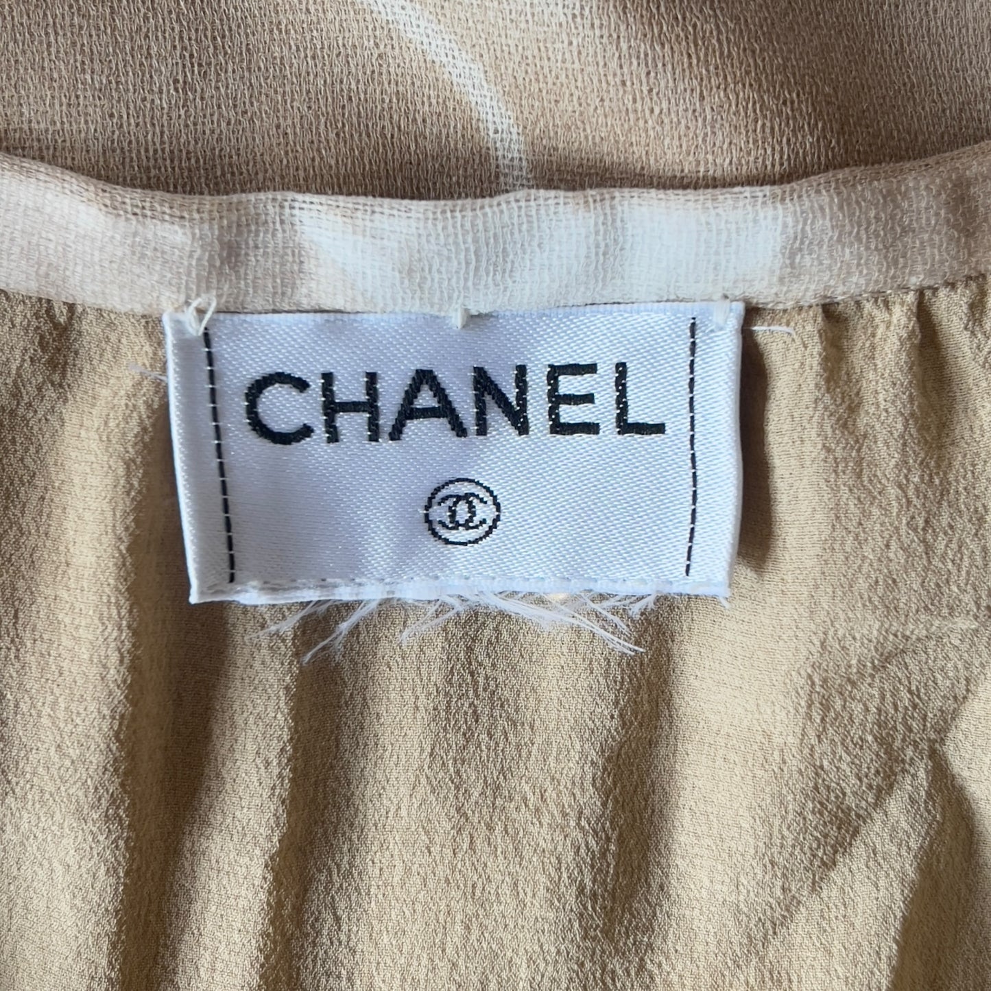 Chanel S/S 1999 Beige Camellia Print Skirt