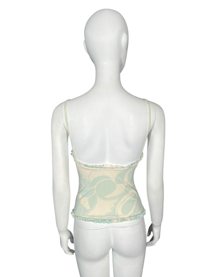 LOUIS VUITTON Pastel Printed Ruffle Trim Camisole (S)
