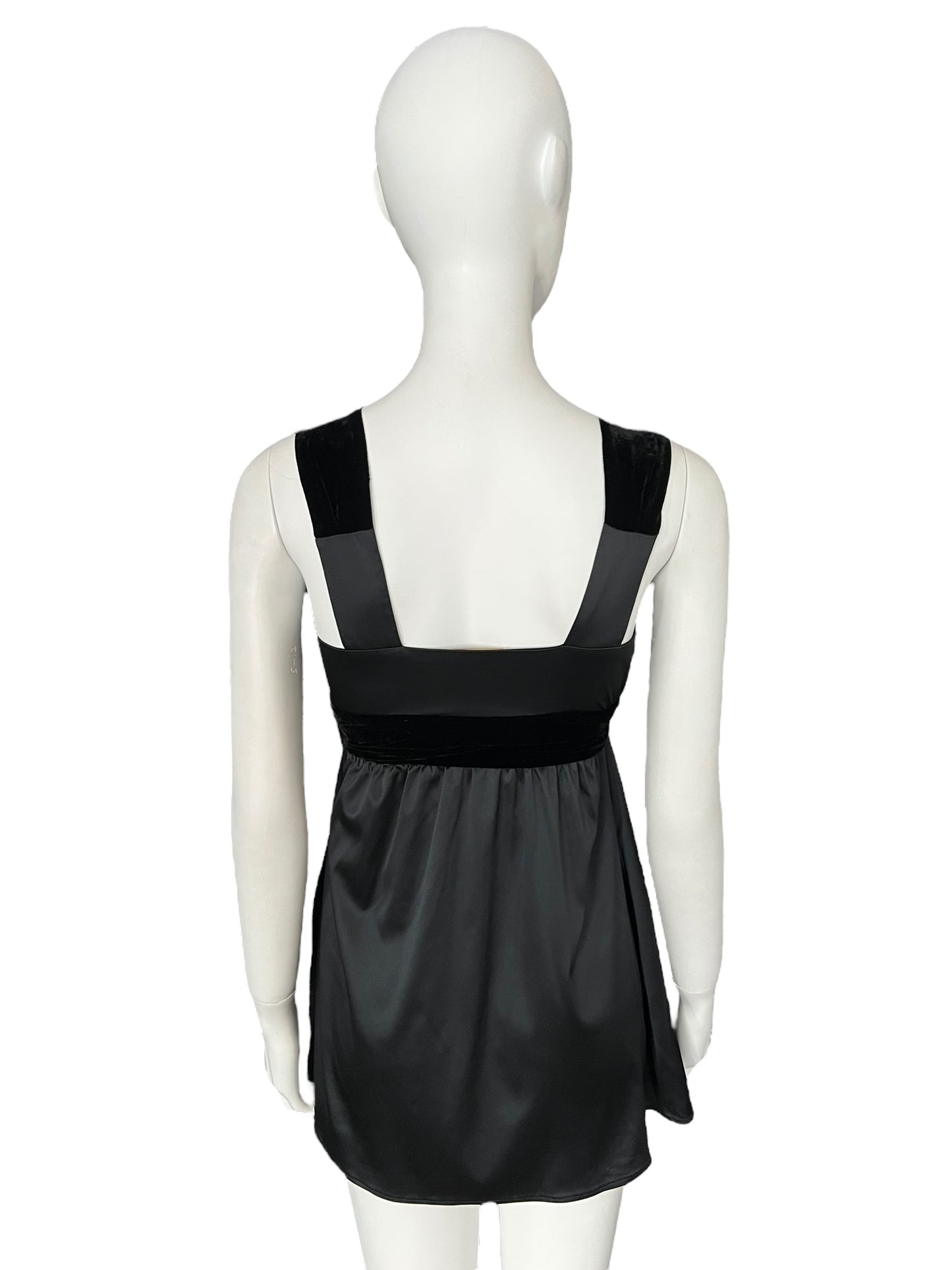 GALLIANO Black Empire-Waist Mini Dress (XS)