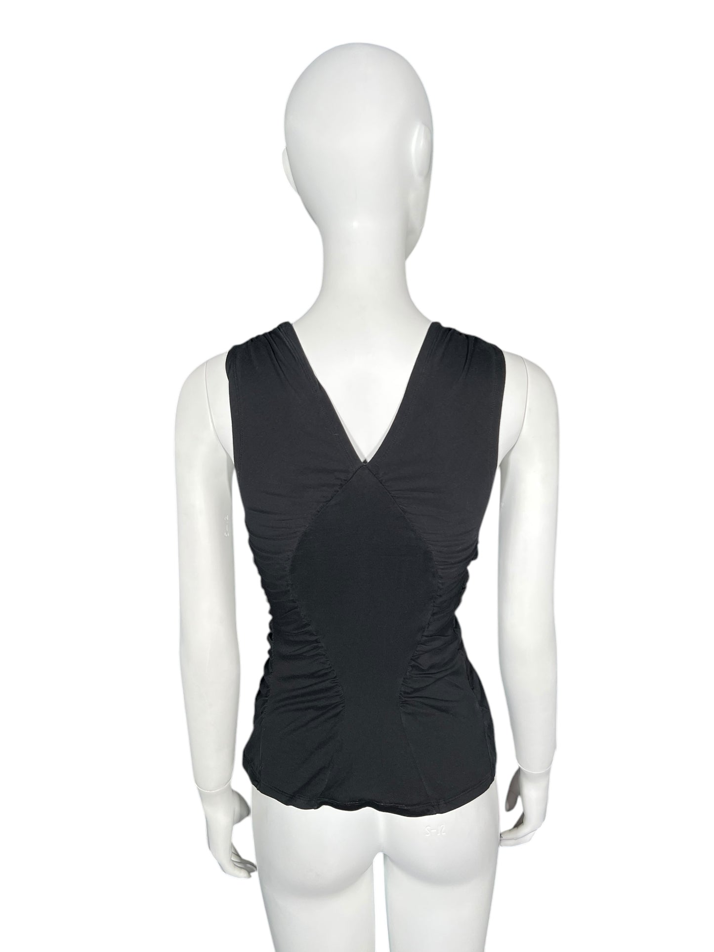 YVES SAINT LAURENT S/S 2003 Tom Ford Ruched Black Sleeveless Top (S)