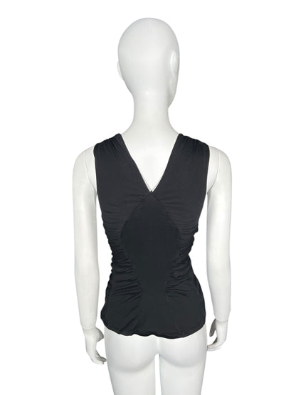 YVES SAINT LAURENT S/S 2003 Tom Ford Ruched Black Sleeveless Top (S)