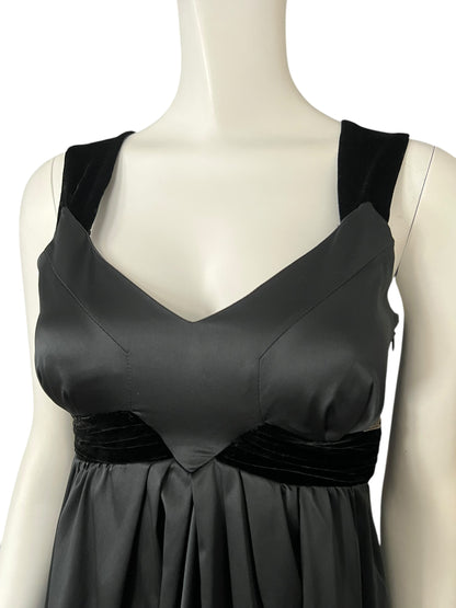 GALLIANO Black Empire-Waist Mini Dress (XS)