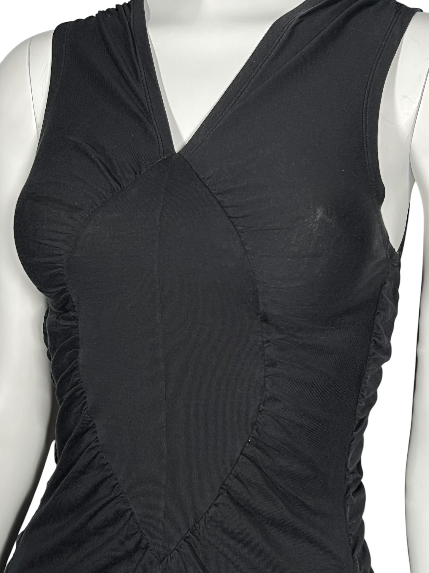 YVES SAINT LAURENT S/S 2003 Tom Ford Ruched Black Sleeveless Top (S)