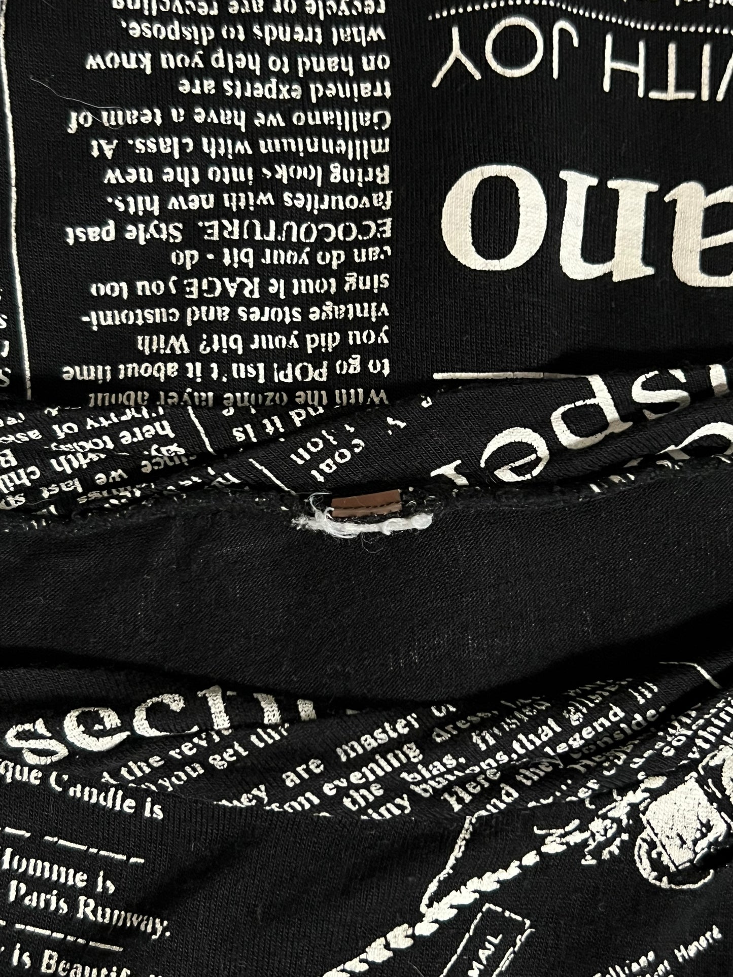 JOHN GALLIANO Iconic Newspaper Print Oversized Top (L)