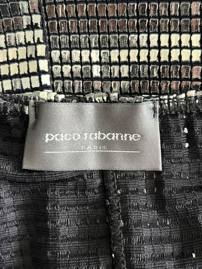 PACO RABANNE 1990s Metallic Grid Slip Dress (M)