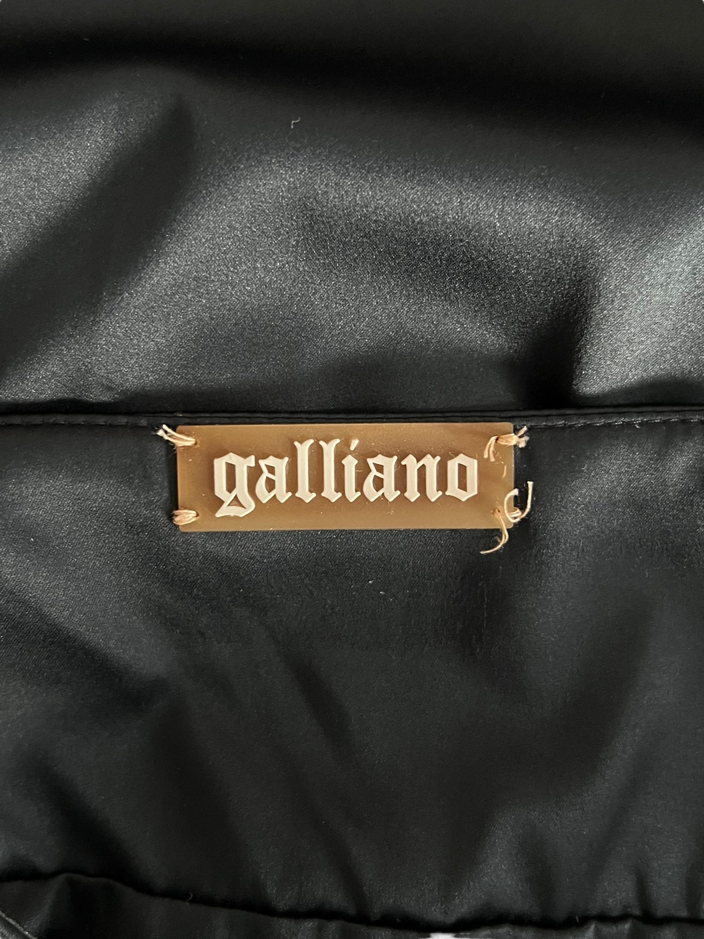 GALLIANO Black Empire-Waist Mini Dress (XS)