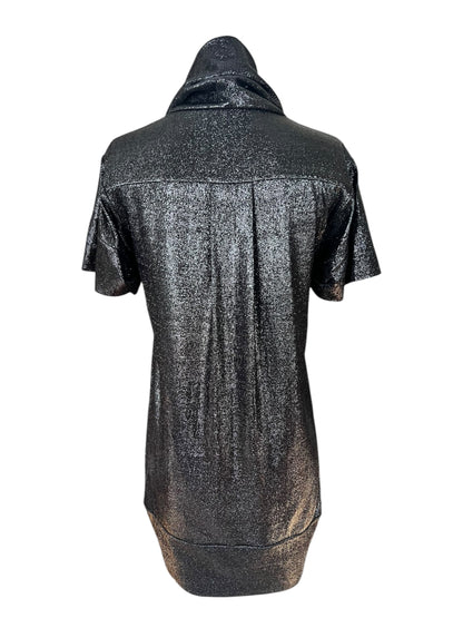 GUCCI F/W 2009 Black Metallic Cowl Neck Mini Dress (M)
