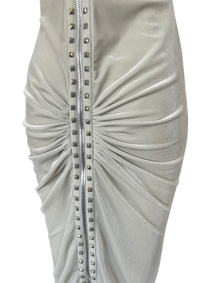 VERSACE F/W 2004 “Punk” Studded White Ruched Dress (M-L)