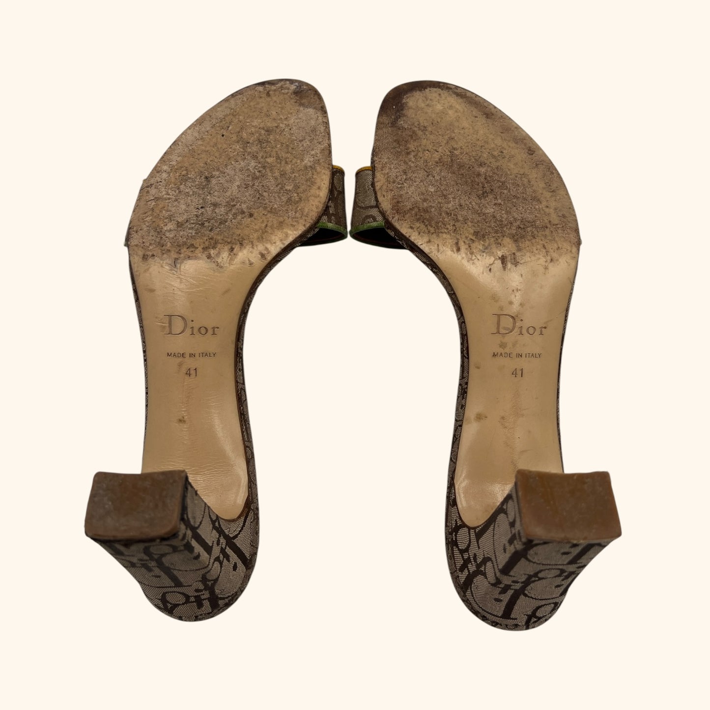 Christian Dior by John Galliano F/W 2004 Rasta Monogram Heeled Mules