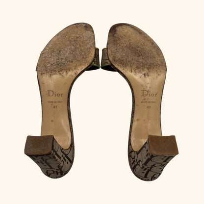Christian Dior by John Galliano F/W 2004 Rasta Monogram Heeled Mules