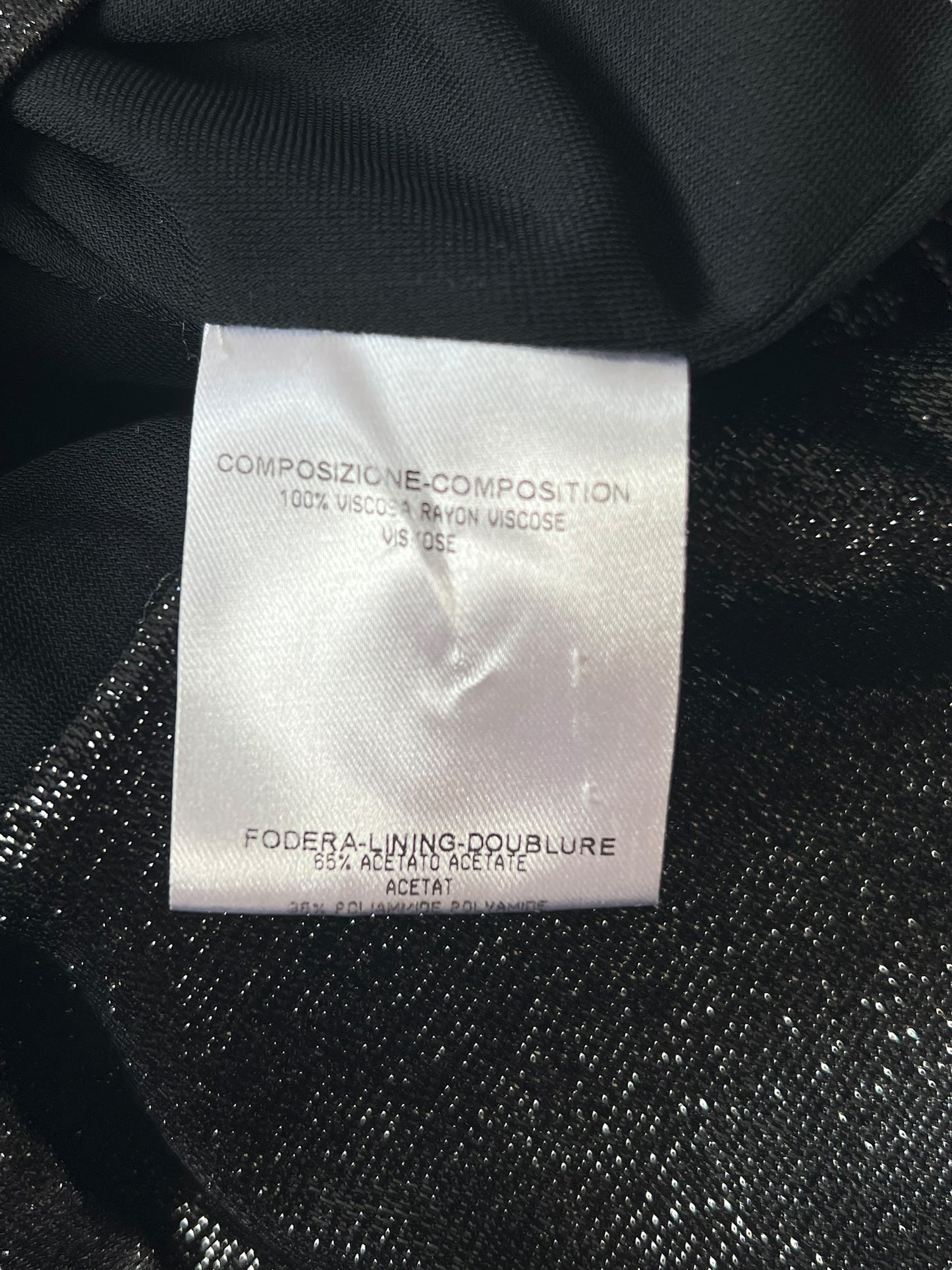 GUCCI F/W 2009 Black Metallic Cowl Neck Mini Dress (M)