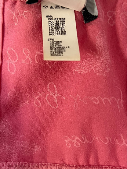 D&G 2000s Pink Satin Lace-Up Lingerie Top