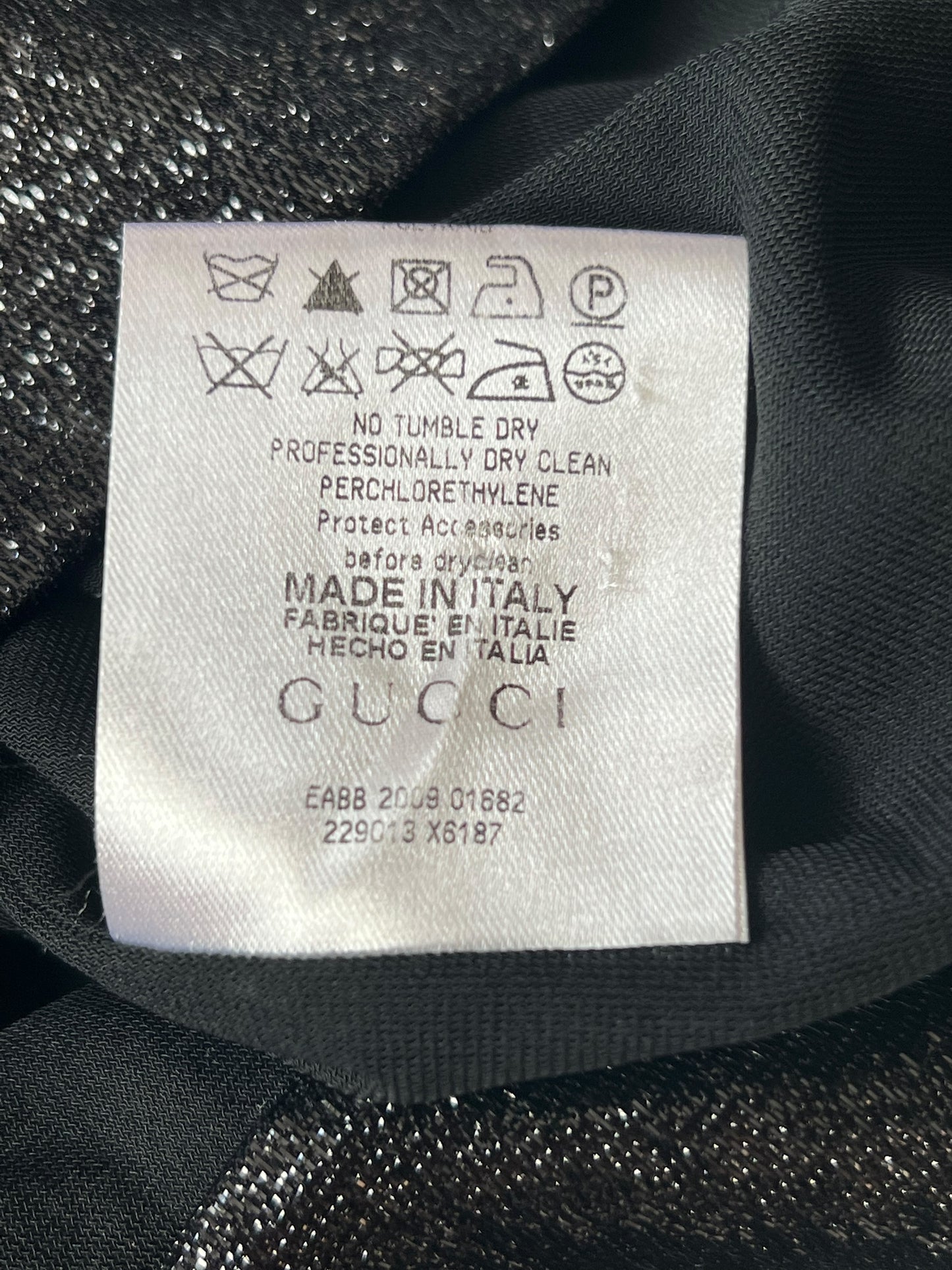 GUCCI F/W 2009 Black Metallic Cowl Neck Mini Dress (M)