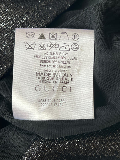 GUCCI F/W 2009 Black Metallic Cowl Neck Mini Dress (M)