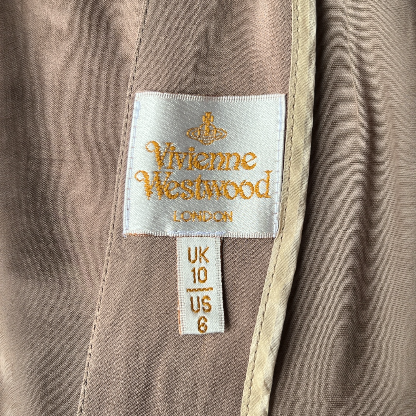 Vivienne Westwood Draped Brown Satin Dress