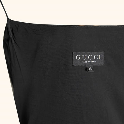 Gucci by Tom Ford S/S 1998 Crystal-Embellished GG Chiffon Mini Dress