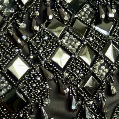 Valentino Square Neckline Black Silk Blend Evening Gown